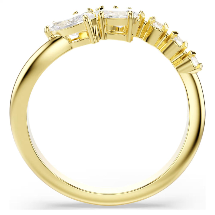 Mesmera open ring Mixed cuts, White, 18K gold finish